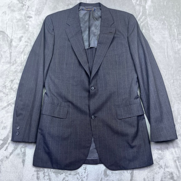 VTG Brooks Brothers Golden Fleece Gray Pinstripe‎ Wool Blazer Jacket 42XL USA